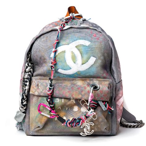 chanel canvas graffiti backpack replica|authentic chanel backpack.